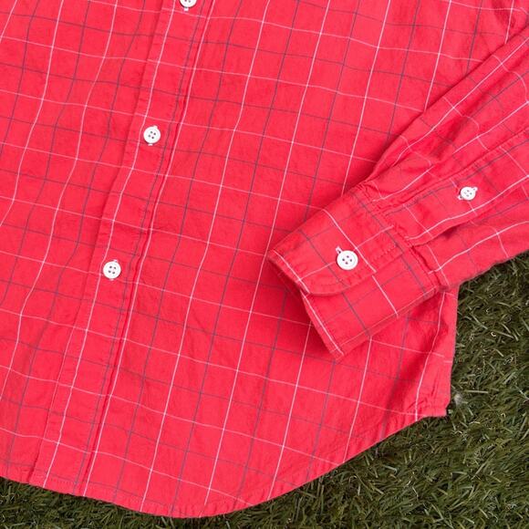 Band of Outsiders Y2K Preppy WindowPane Hipster Twee Slim Button Down Shirt 1/S - Picture 4 of 9